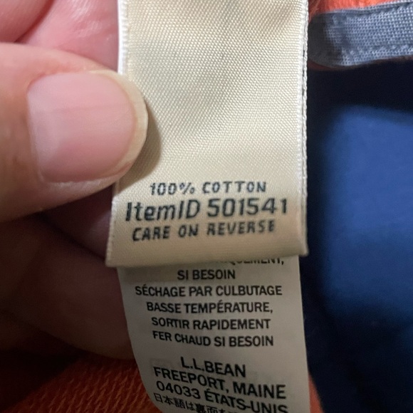 LL Bean Women's Pullover Sweatshirt Size XL Orange Chambray 100% Cotton Colorful - Picture 3 of 8